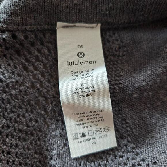 Lululemon Womens Find Your Light Wrap Heathered Gray Moonwalk Silk Camo Cardigan - Picture 15 of 15